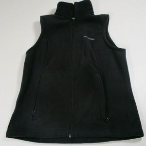 Columbia Womens Sz M Black Fleece Vest Full Zip